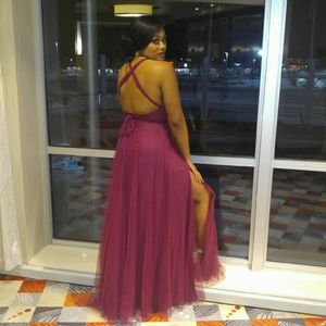 Long Bridesmaid Dress with side split